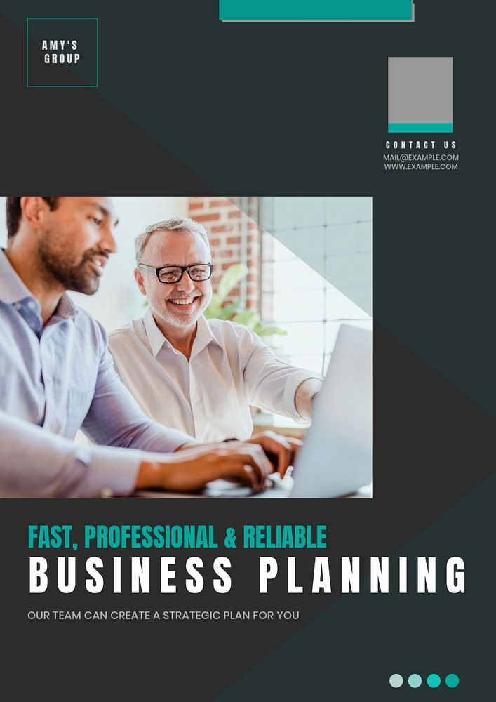 Business planning poster template, editable text & design