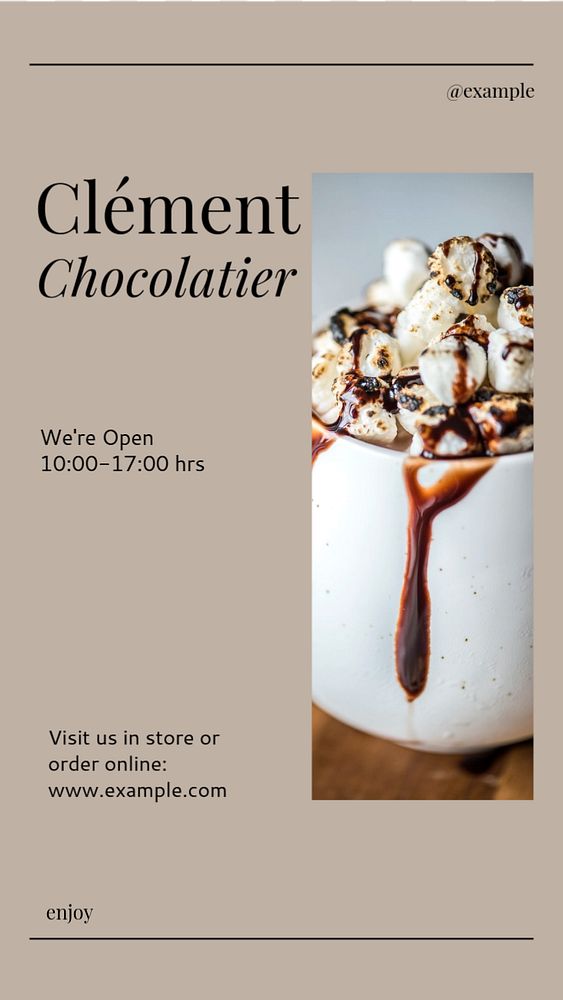 Chocolate shop social story template, editable Instagram design