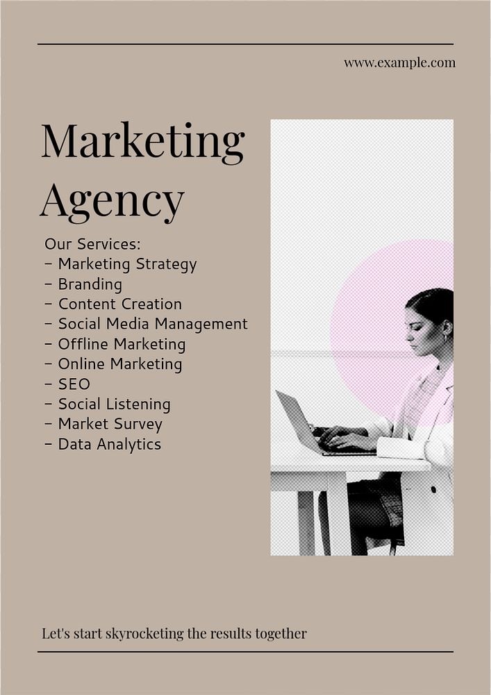 Marketing agency poster template, editable text & design