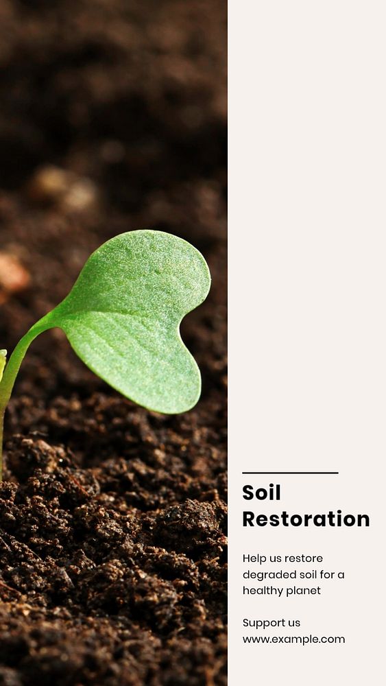 Soil restoration social story template, editable Instagram design