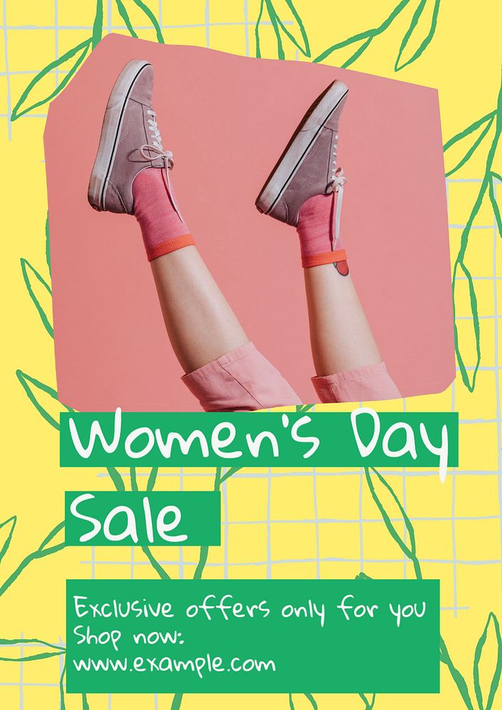 Women's day sale poster template, editable text & design