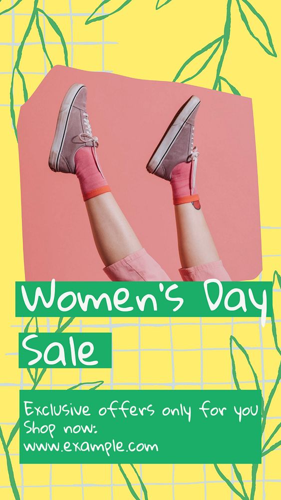 Women's day sale social story template, editable Instagram design