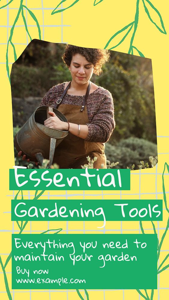 Gardening tools social story template, editable Instagram design