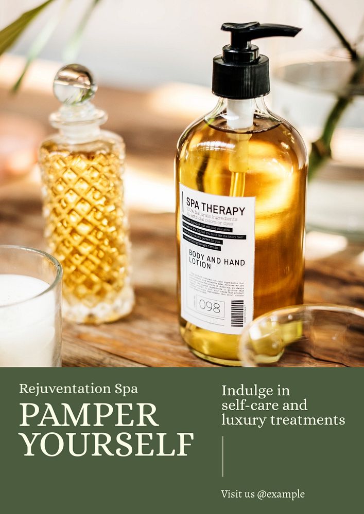 Pamper poster template, editable text & design