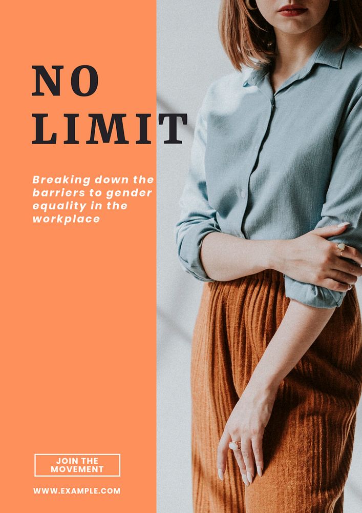 Gender equality workplace poster template, editable text & design