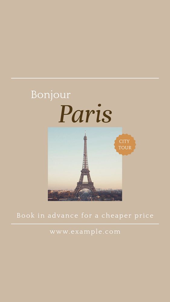 Paris travel social story template, editable Instagram design