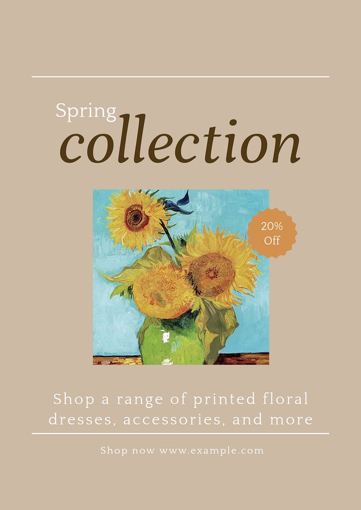 Spring collection poster template, editable text & design