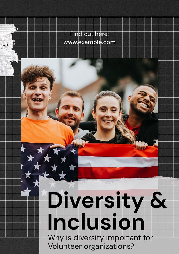 Diversity & inclusion poster template, editable text & design