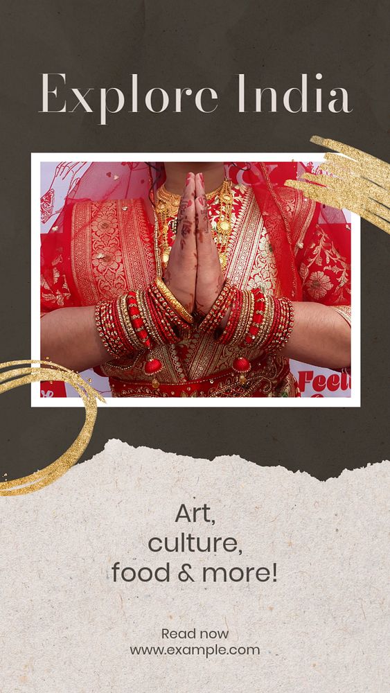 Indian art & culture social story template, editable Instagram design