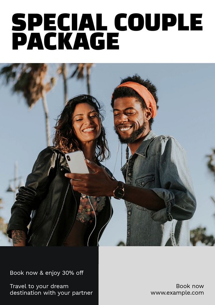 Special couples package poster template, editable text & design