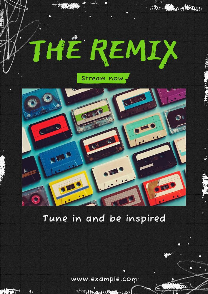 The remix poster template, editable text & design