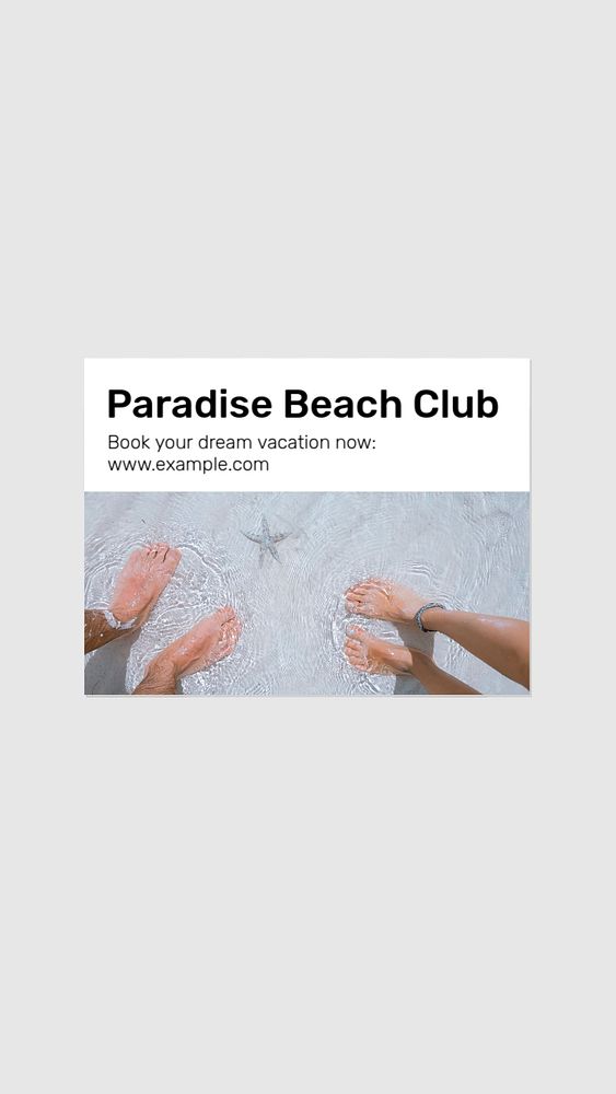 Paradise beach club social story template, editable Instagram design