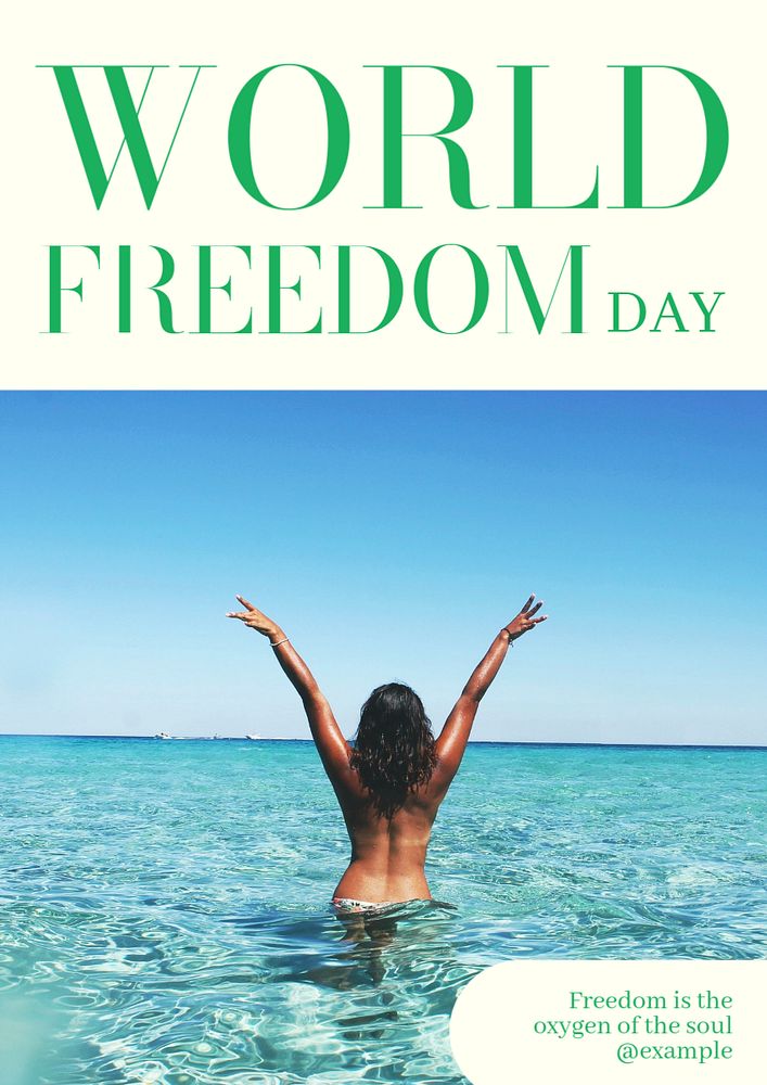 World Freedom Day poster template, editable text & design