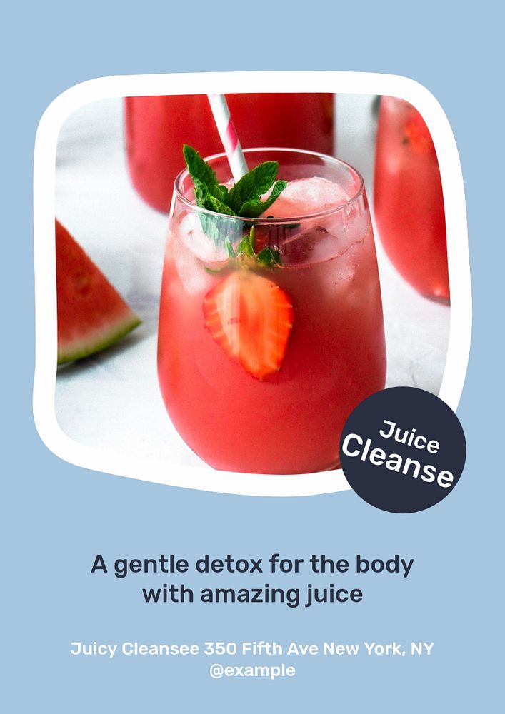 Juice Cleanse poster template, editable text & design