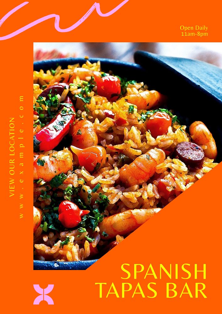 Spanish food & restaurant poster template, editable text & design