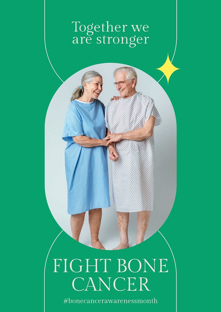 Fight bone cancer poster template, editable text & design