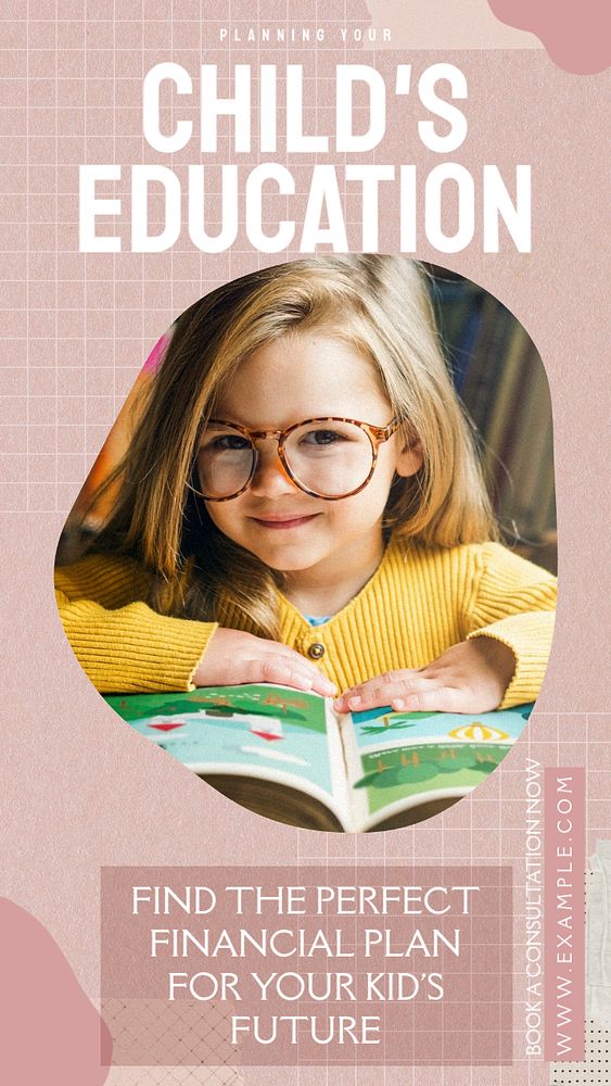 Child's education social story template, editable Instagram design