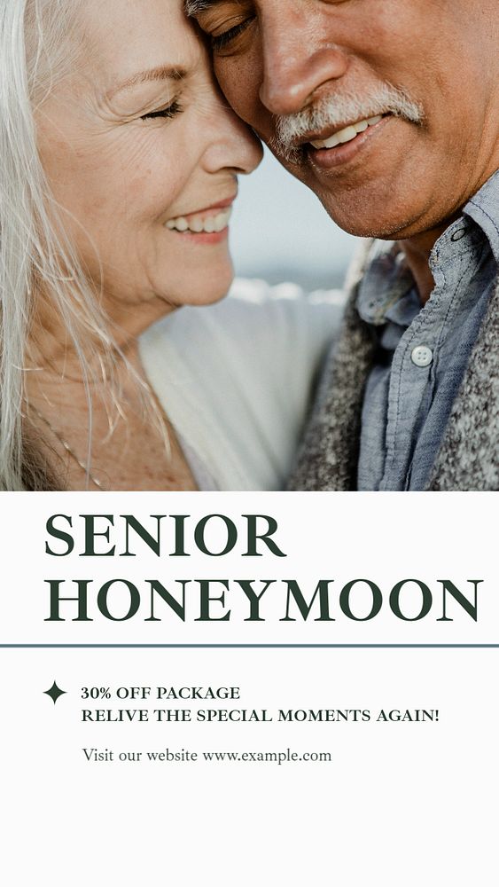 Senior honeymoon social story template, editable Instagram design