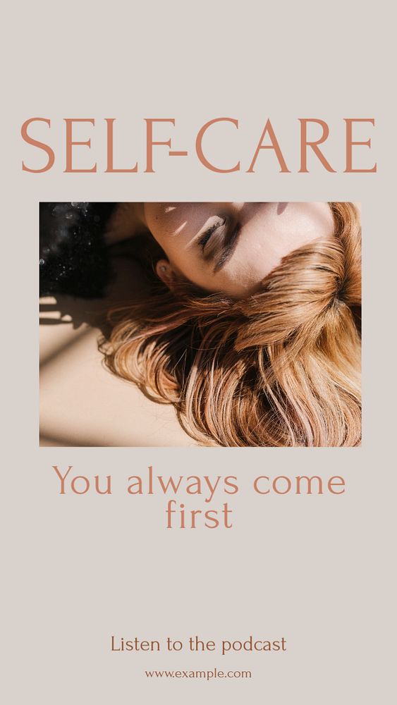 Self-care social story template, editable Instagram design