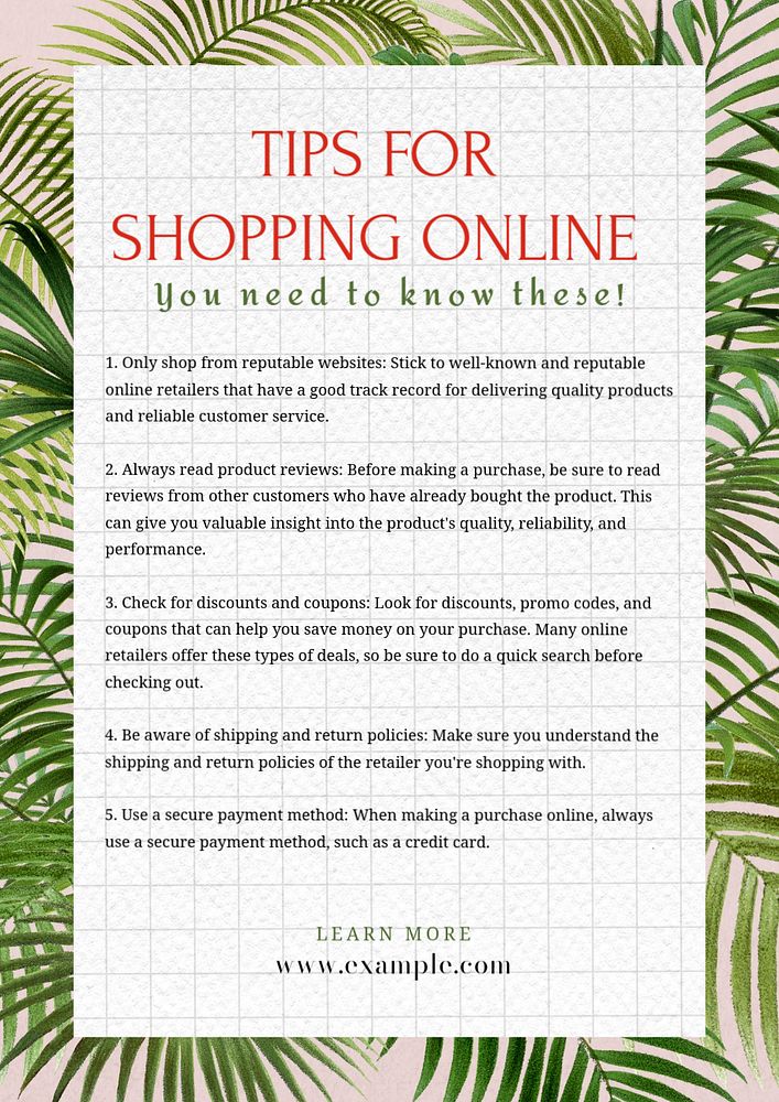 Shopping online poster template, editable text and design