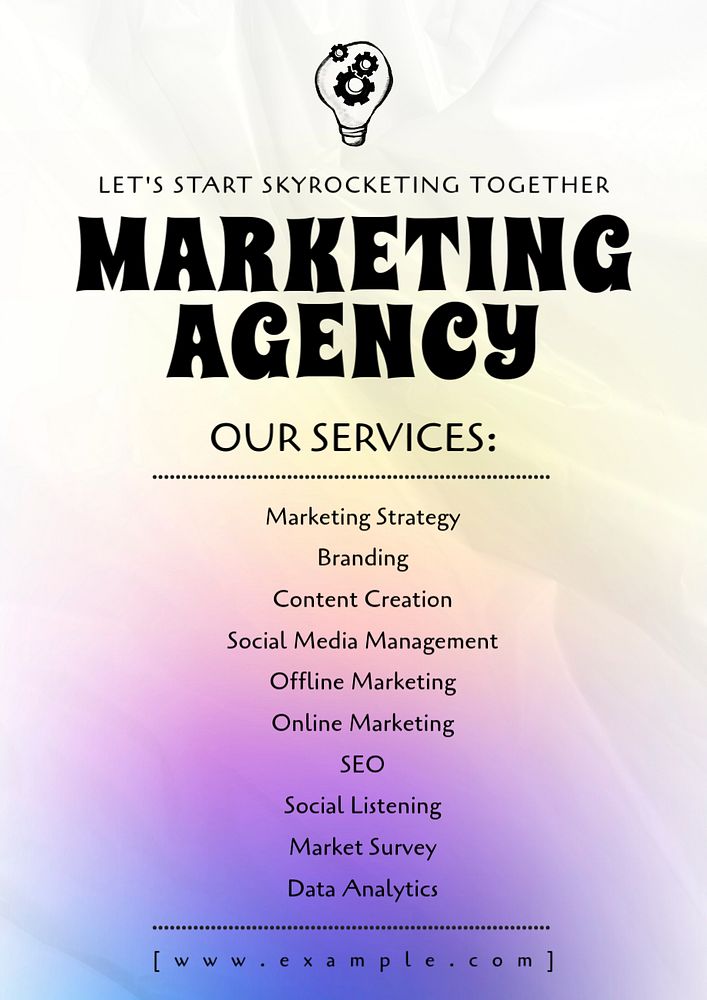 Marketing agency poster template, editable text and design