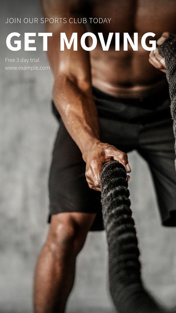 Sports & exercise Facebook story template, editable design