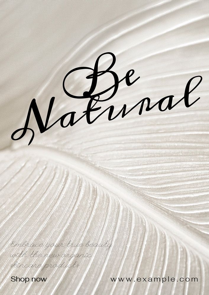 Be natural poster template, editable text & design