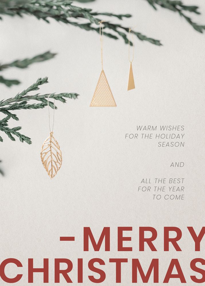 Christmas greeting card template, editable design