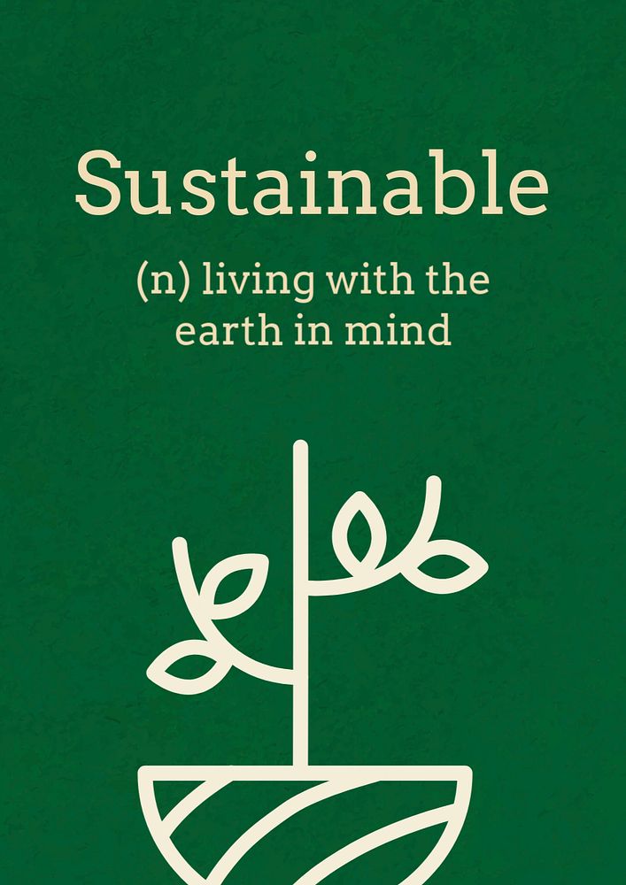 Sustainability poster template, green editable design