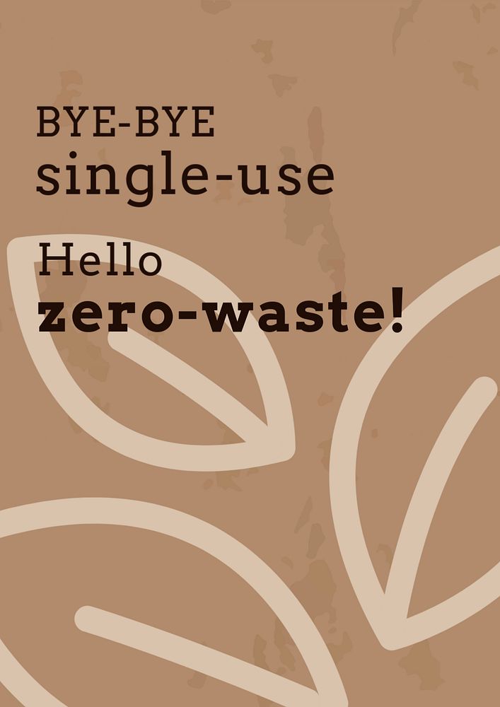 Zero waste poster template, brown editable design