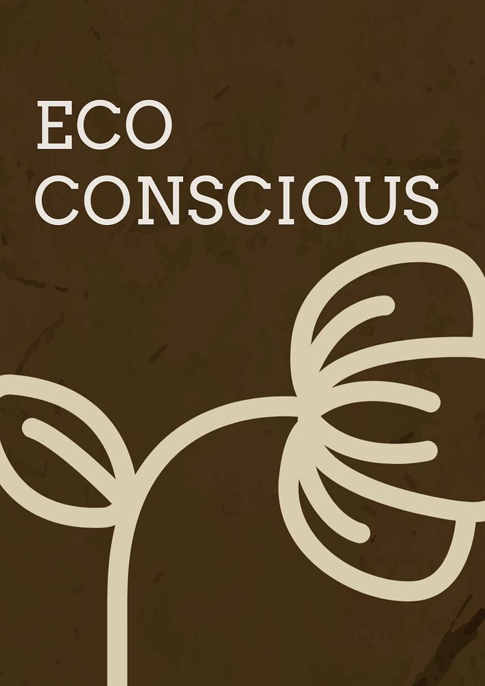 Eco poster template, brown editable design