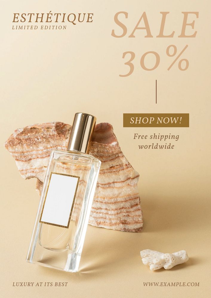 Perfume sale poster template, editable design