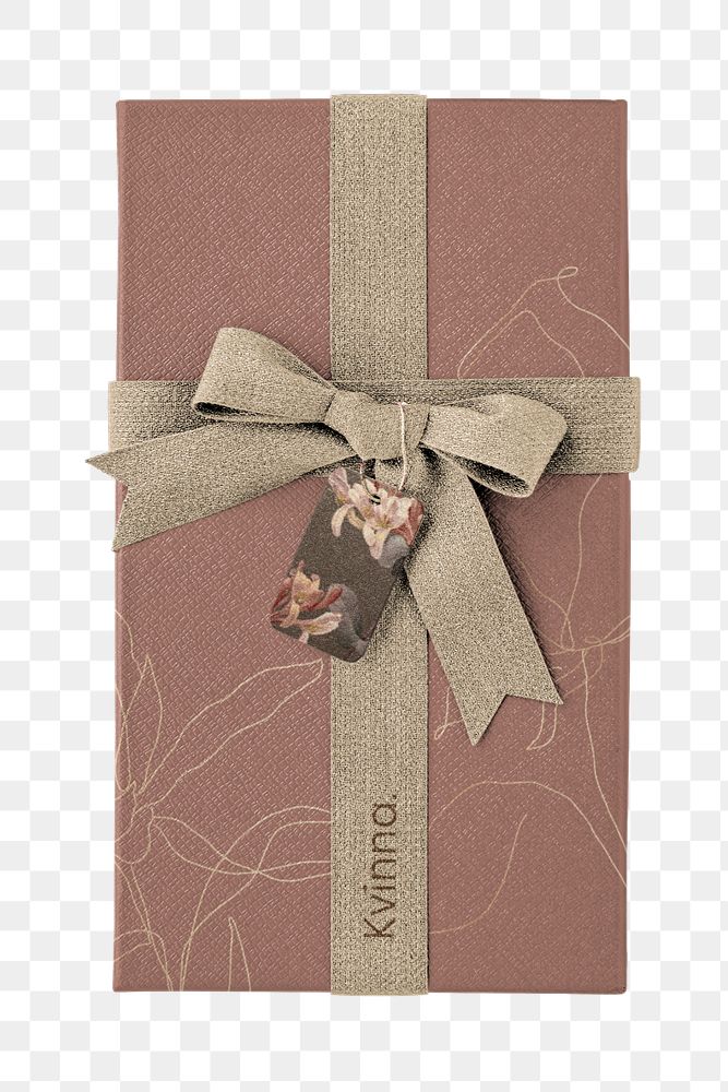 Gift box mockup, aesthetic floral design