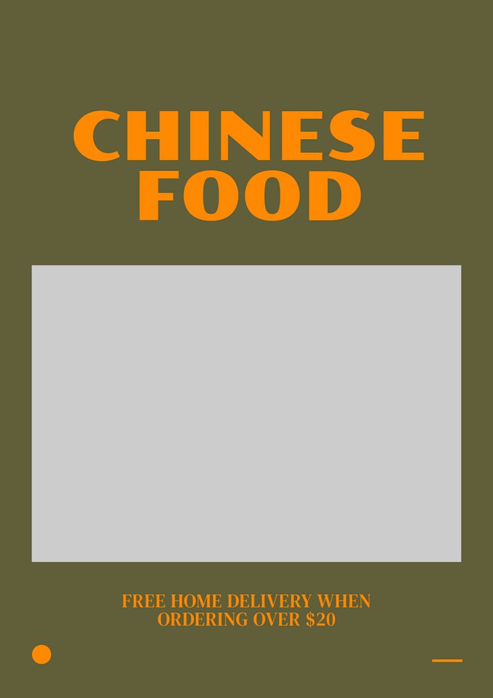 Chinese food, editable poster template