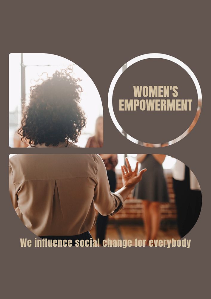 Women's empowerment, editable poster template