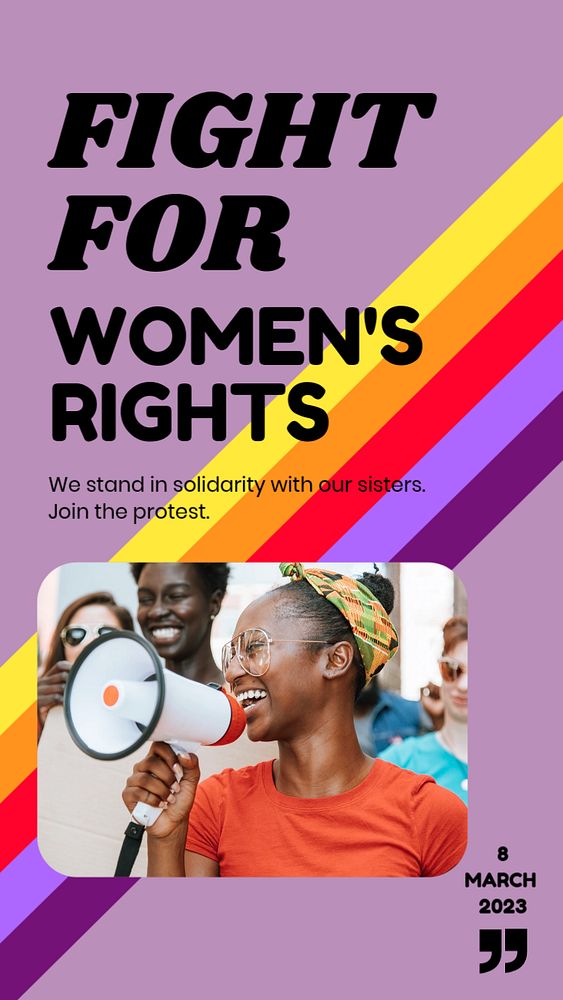 Woman's rights   Instagram story template, editable design for social media