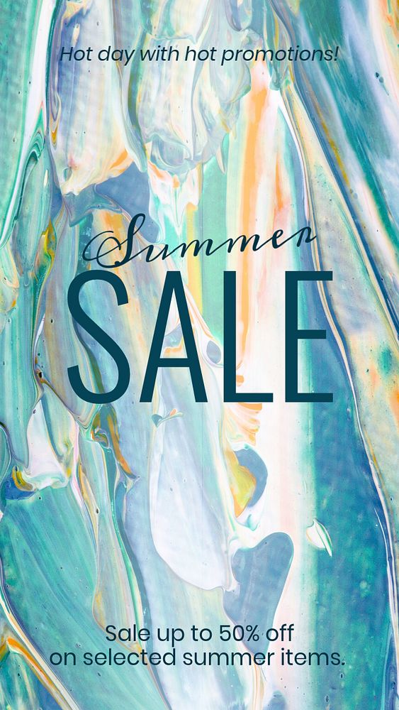 Summer sale Instagram story template, editable text