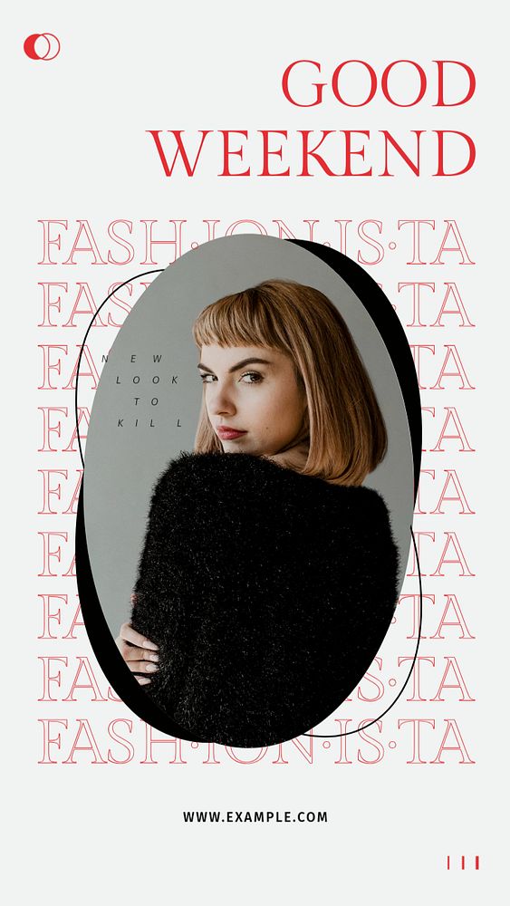 Fashionista magazine Instagram story template, blonde model photo