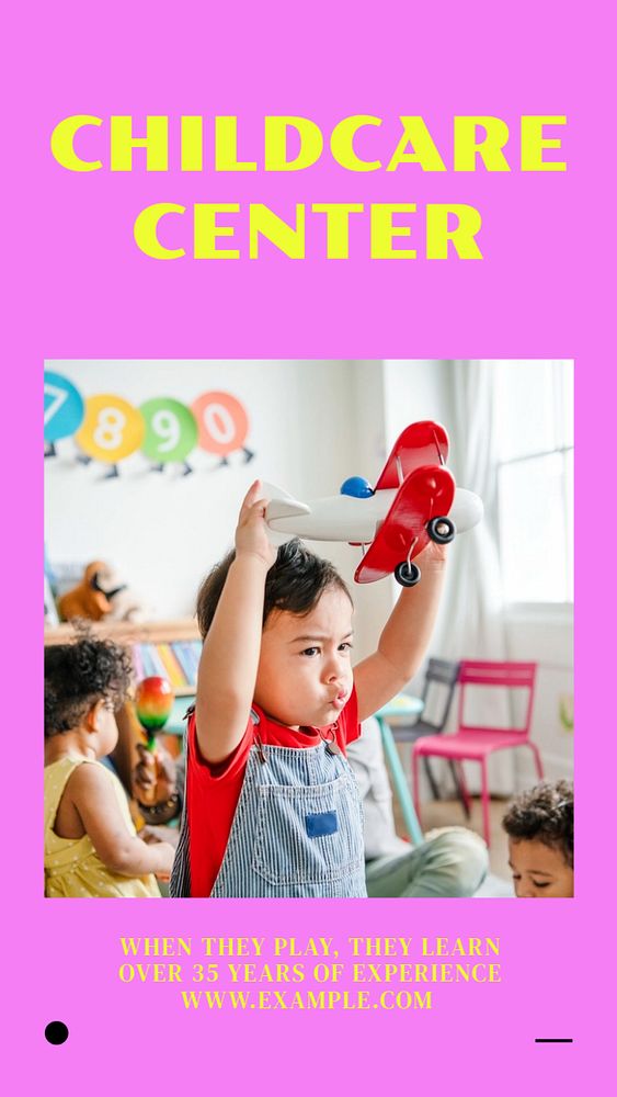 Childcare center  Instagram story template, editable design for social media