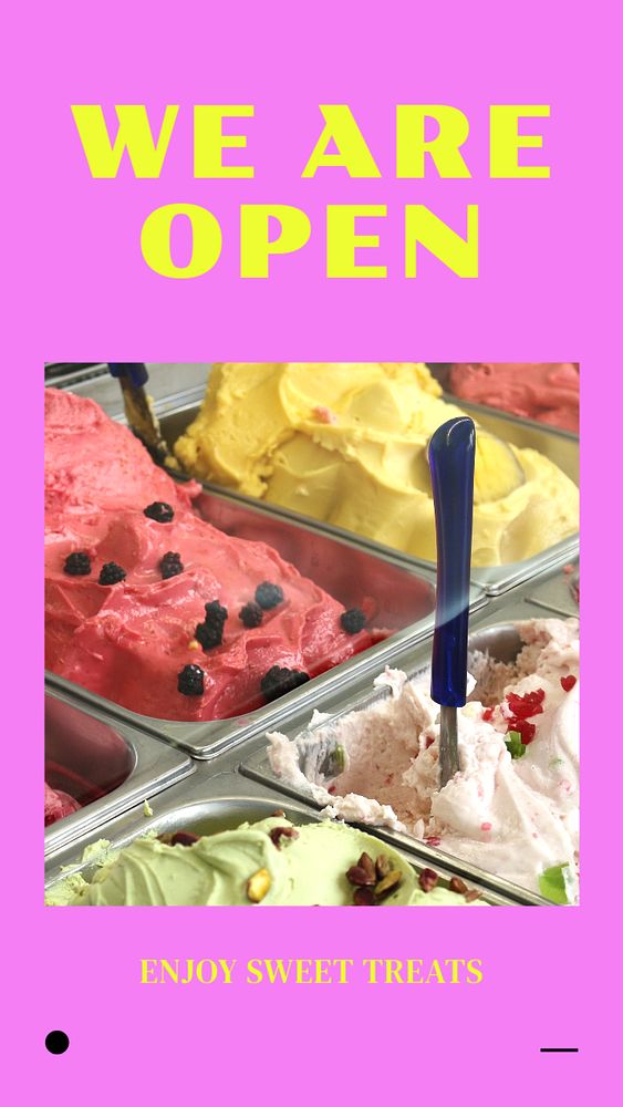 Ice cream shop  Instagram story template, editable design for social media