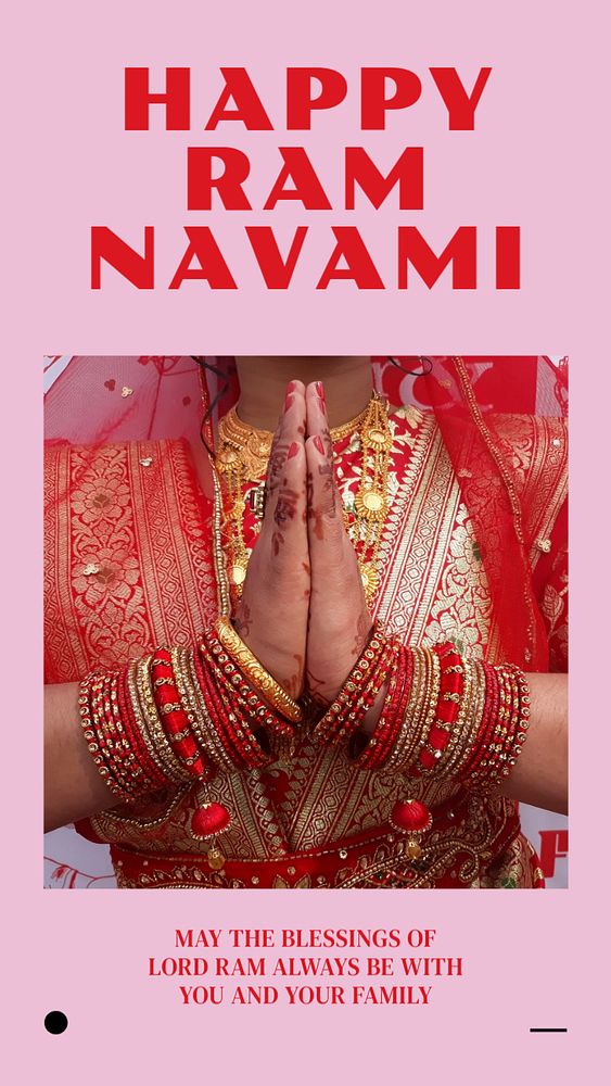 Ram Navami  Instagram story template, editable design for social media