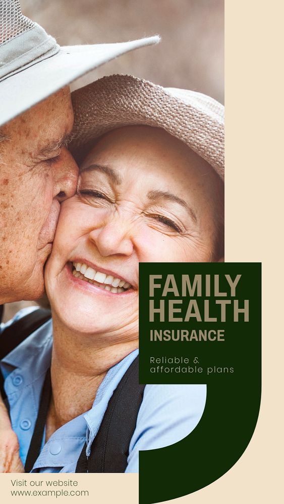 Family insurance  Instagram story template, editable design for social media