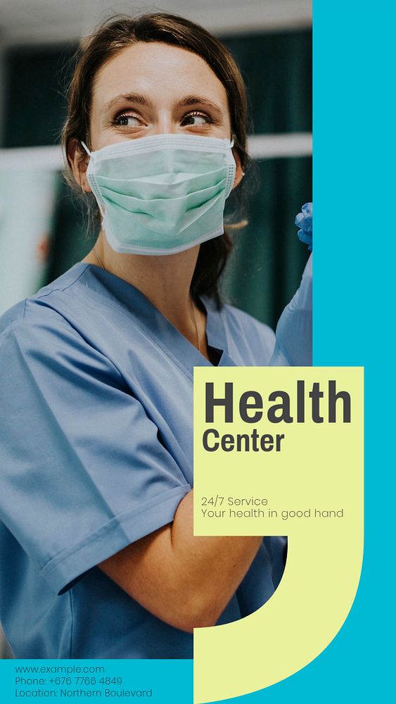 Health center  Instagram story template, editable design for social media