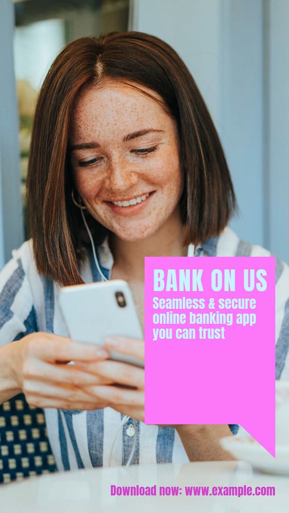 Banking application  Instagram story template, editable design for social media