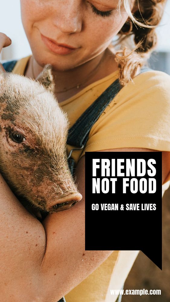 Go vegan ad campaign  Instagram story template, editable design for social media