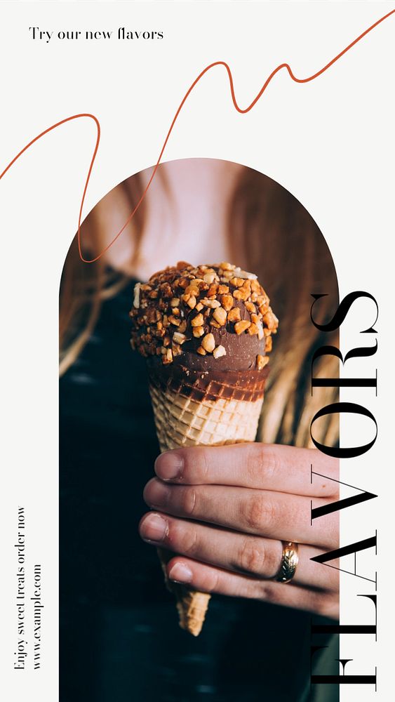 Sweet flavors Instagram story template, editable design