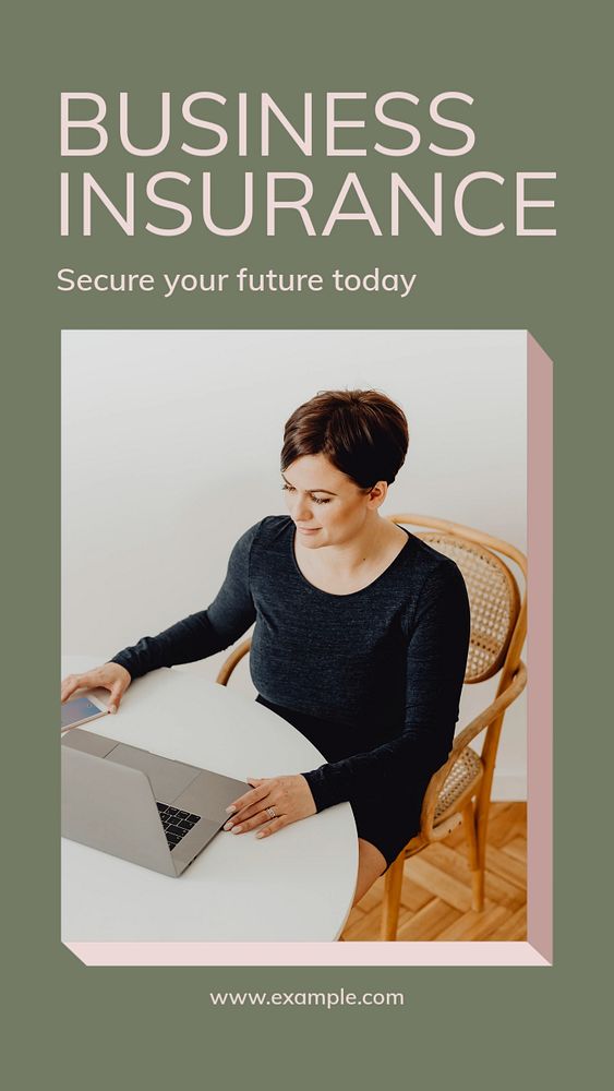 Business insurance  Instagram story template, editable design for social media