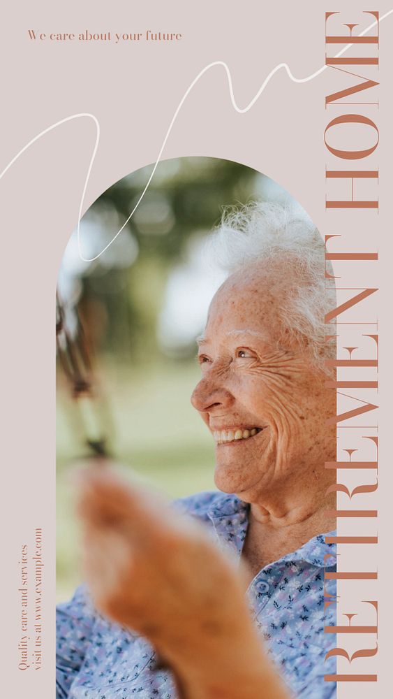 Retirement home Instagram story template, editable design