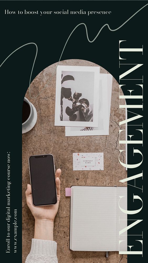 Social media engagement Instagram story  template, editable design