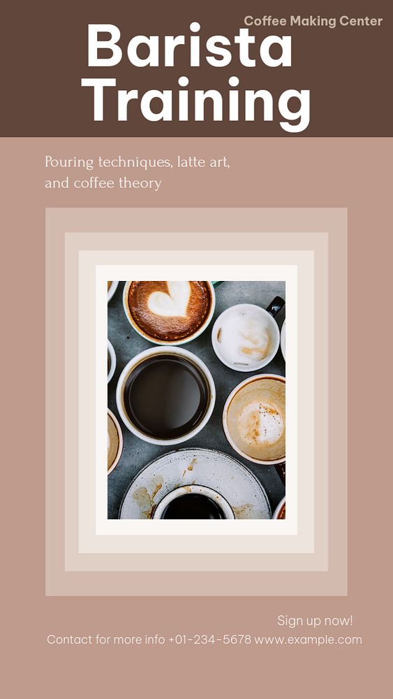 Barista training Instagram story template, editable design